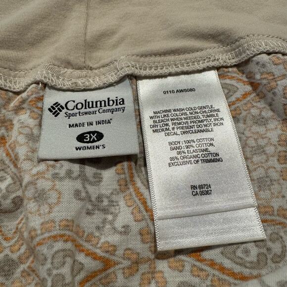 Columbia Skirt Boho Coastal Grandma Cottagecore Minimalist Outdoor Tan Orange 3X - Picture 2 of 3